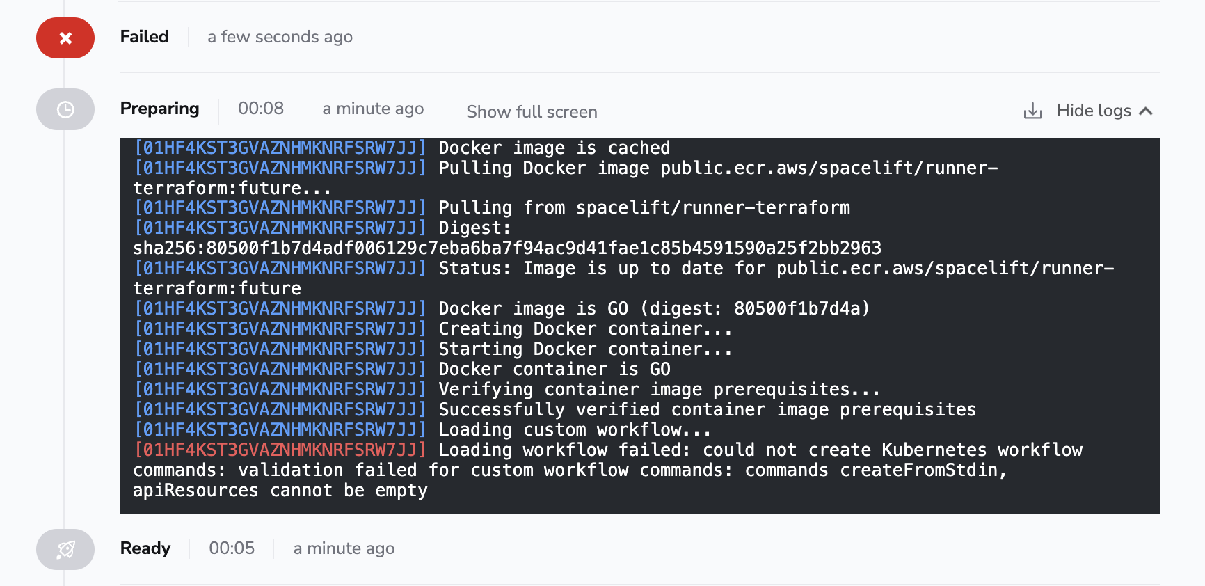 Workflow commands missing